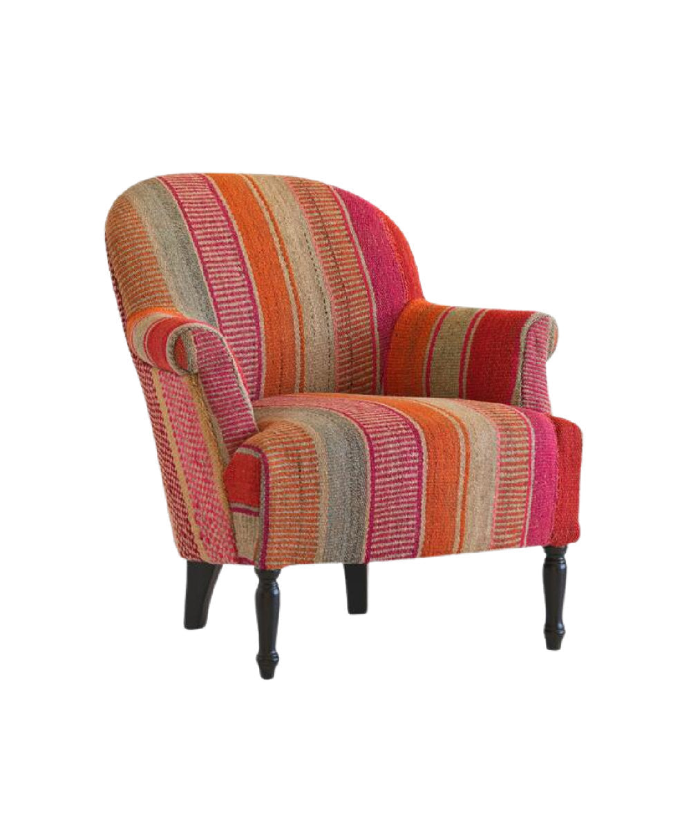 Andrew Martin Victoria Redyellowgreen Upholstered Armchair