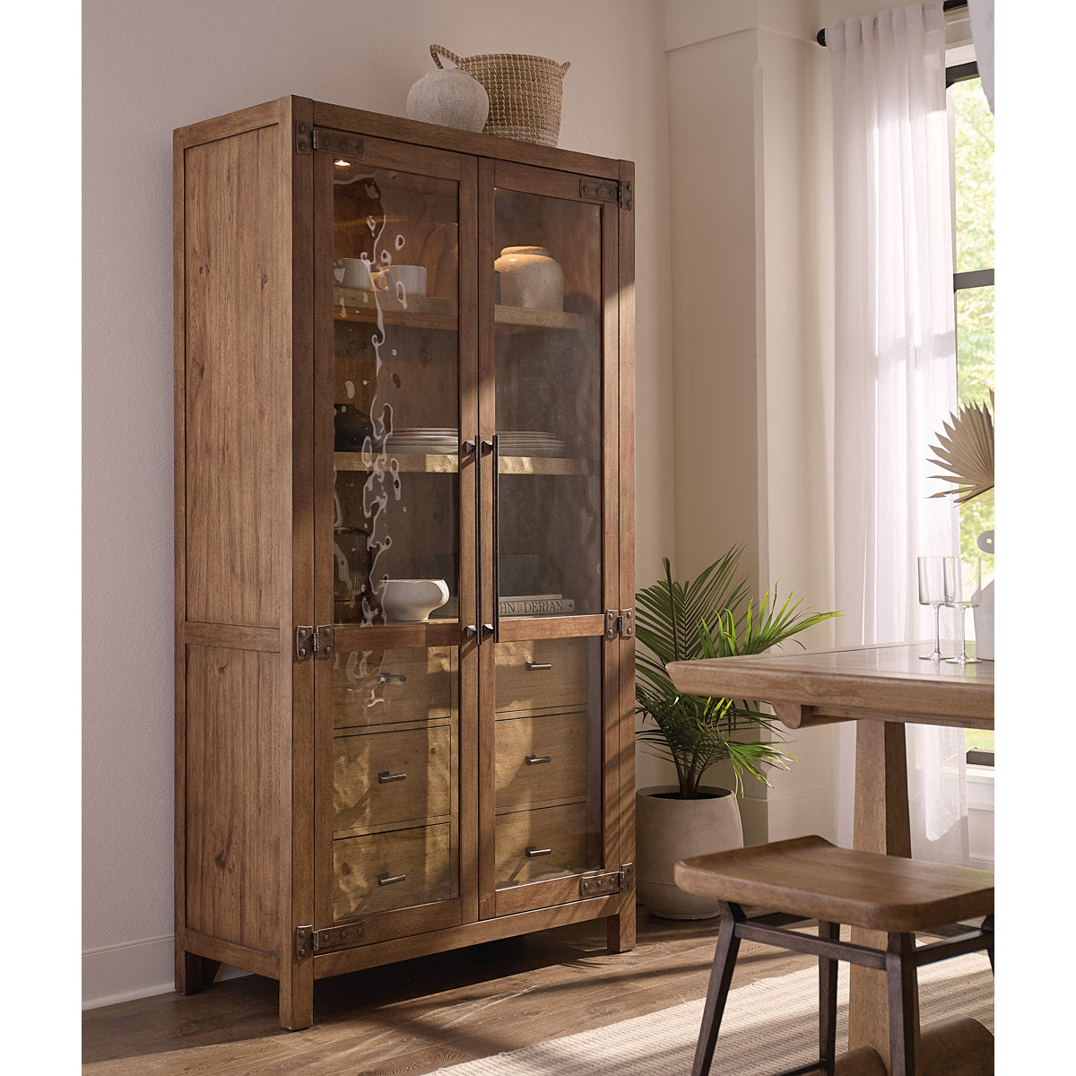 Vineyard Row Lighted China Cabinet