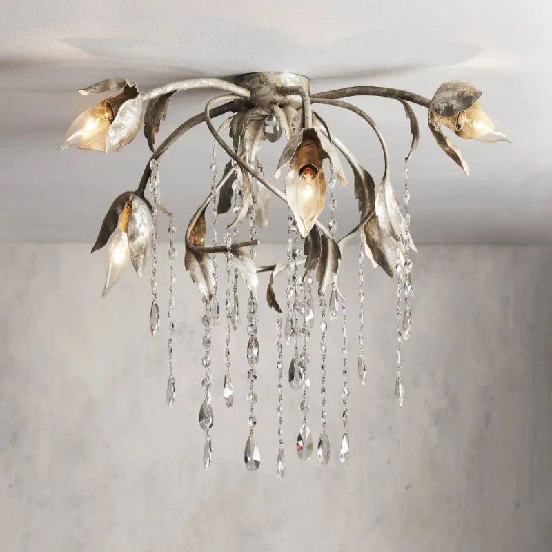 Gothic Viticci Silver Flushmount