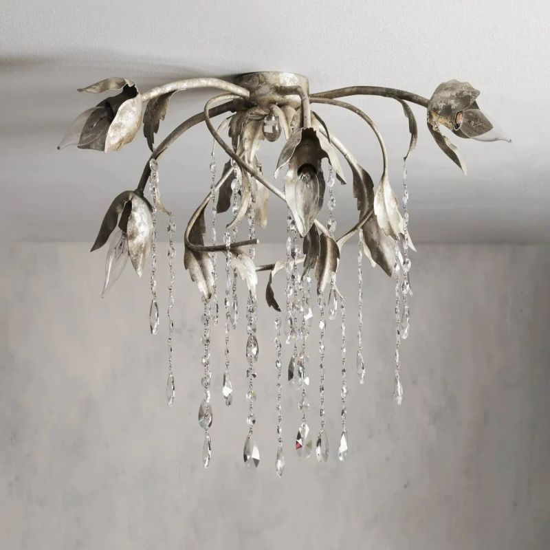 Gothic Viticci Silver Flushmount