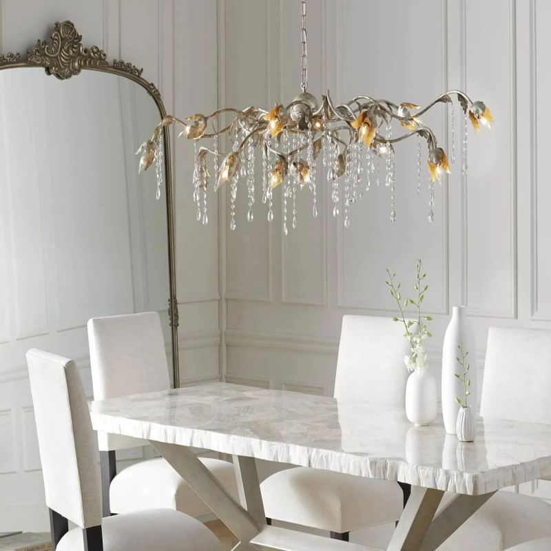 Gothic Viticci Silver Rectangular Chandelier