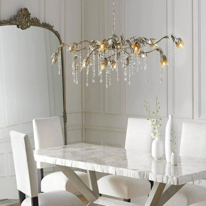 Gothic Viticci Silver Rectangular Chandelier