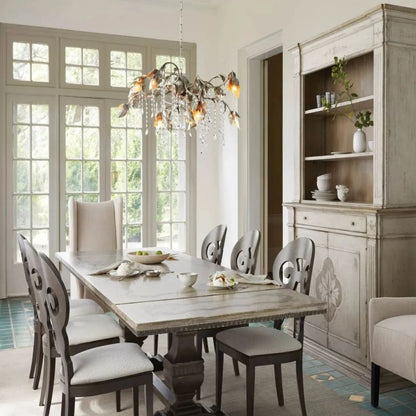 Gothic Viticci Silver Rectangular Chandelier
