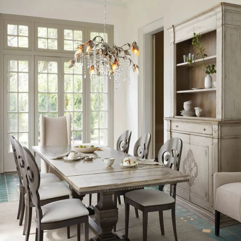 Gothic Viticci Silver Rectangular Chandelier