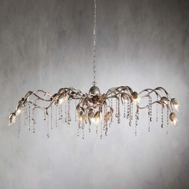 Gothic Viticci Silver Rectangular Chandelier