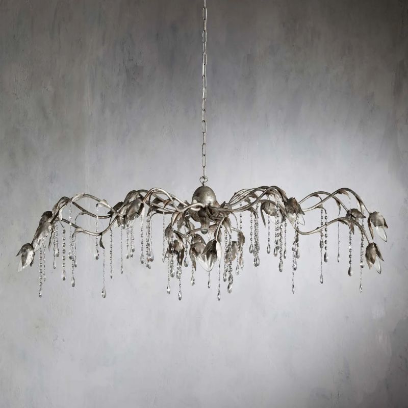 Gothic Viticci Silver Rectangular Chandelier