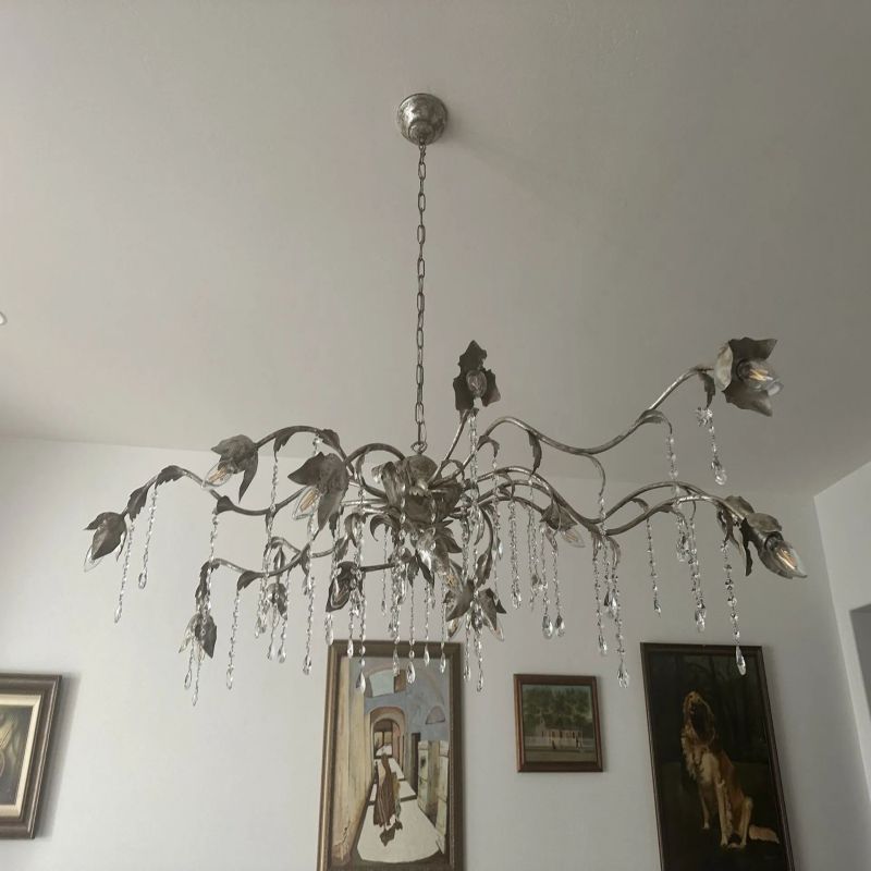 Gothic Viticci Silver Rectangular Chandelier