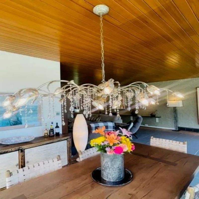 Gothic Viticci Silver Rectangular Chandelier