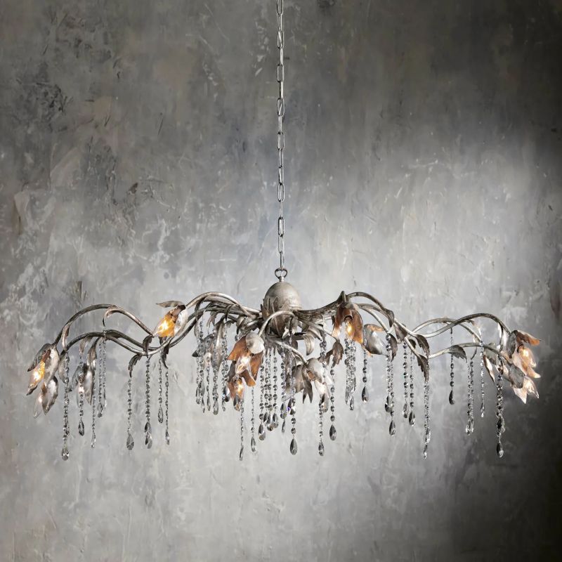 Gothic Viticci Silver Rectangular Chandelier