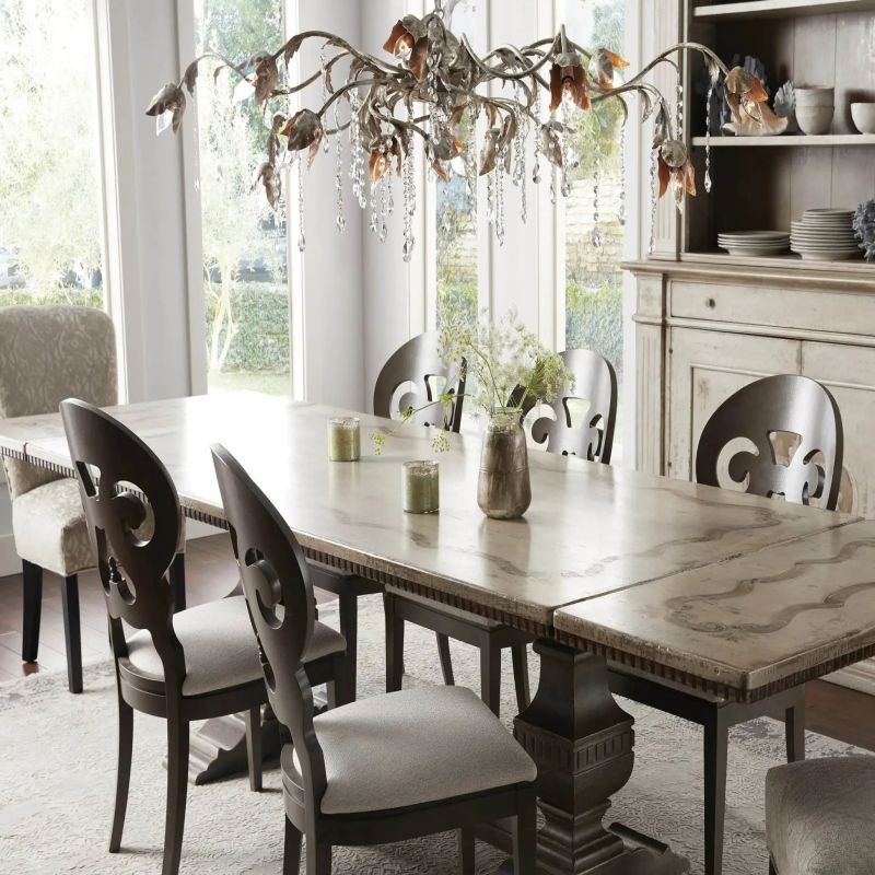 Gothic Viticci Silver Rectangular Chandelier