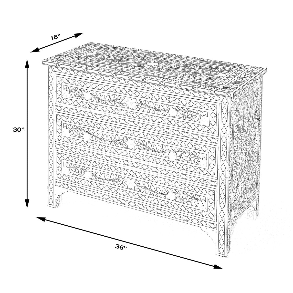Vivienne Mother Of Pearl Drawer Chest
