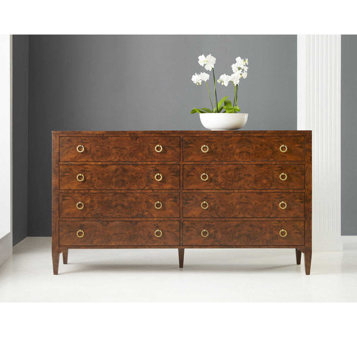 Walnut Burl 8 - Drawer Dresser
