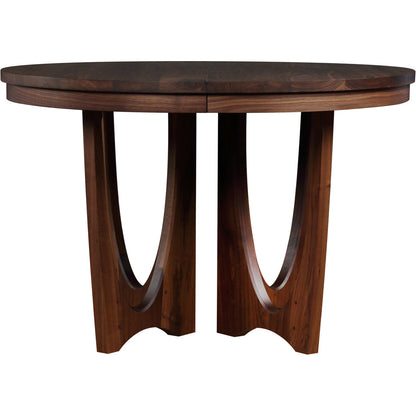 Walnut Grove Extendable Walnut Solid Wood Pedestal Dining Table