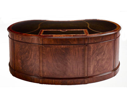 Walnut Kidney Shaped Desk With Leather Top