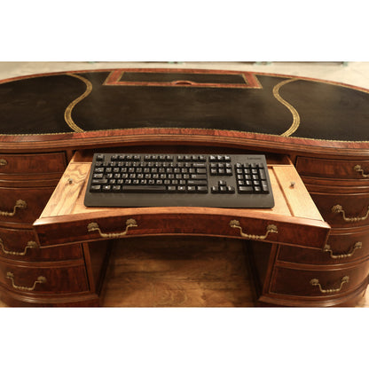Walnut Kidney Shaped Desk With Leather Top