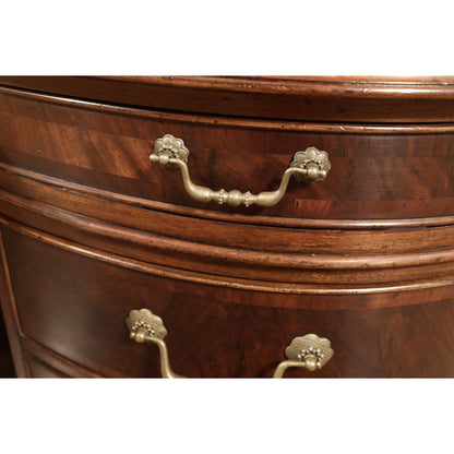 Walnut Kidney Shaped Desk With Leather Top
