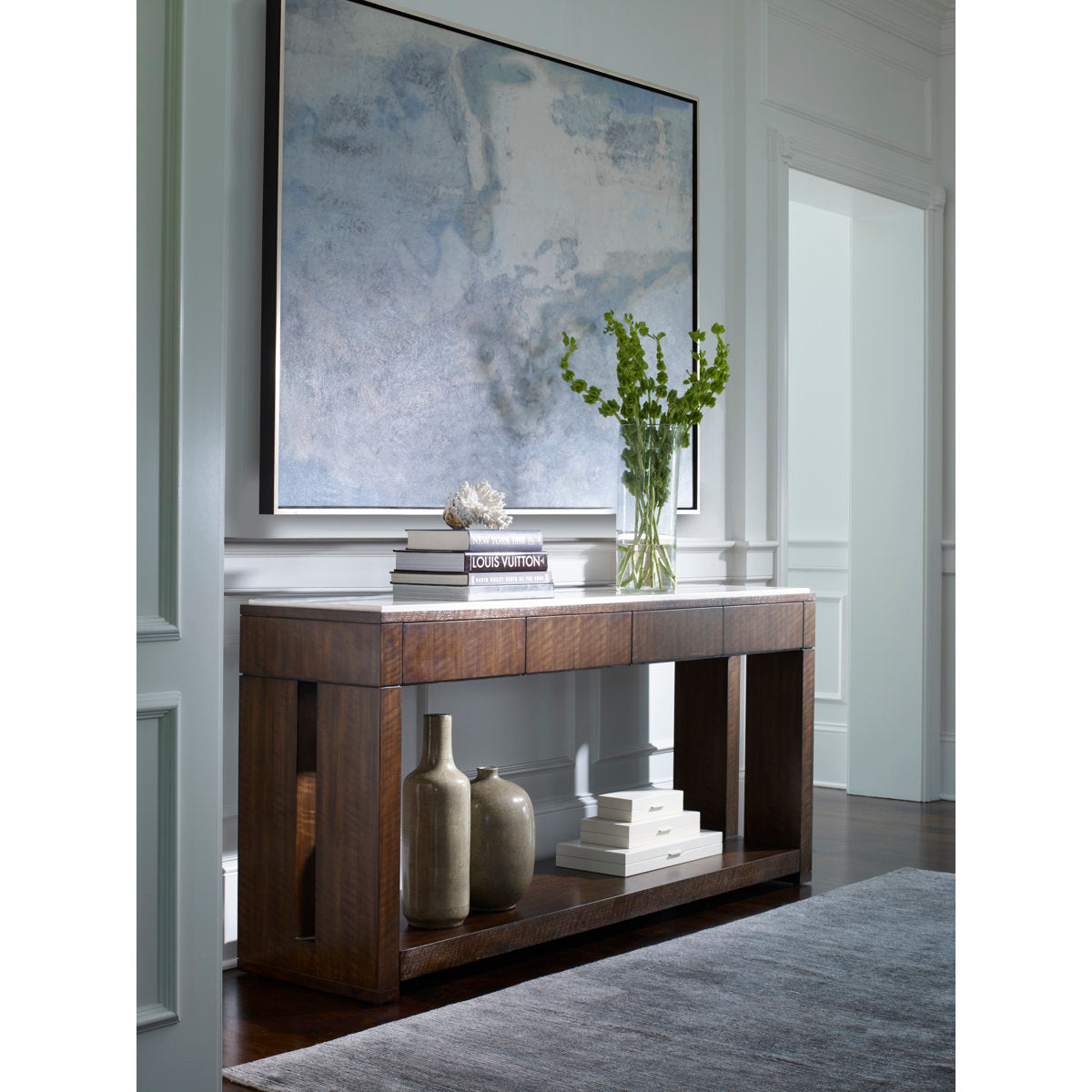 Warner 76'' W Stone Console Table