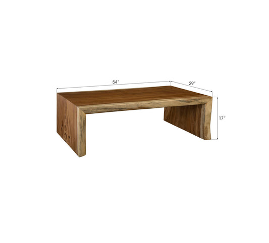 Waterfall Solid Wood Sled Coffee Table