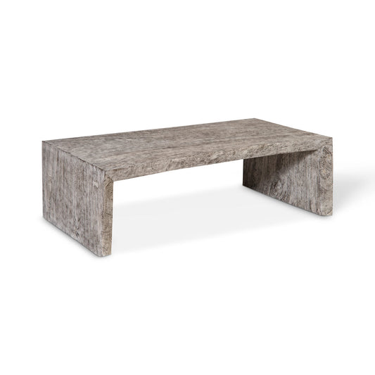 Waterfall Solid Wood Sled Coffee Table