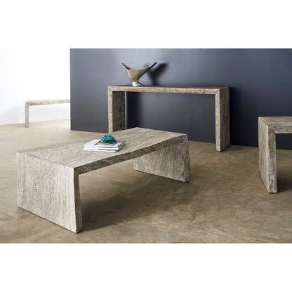 Waterfall Solid Wood Sled Coffee Table