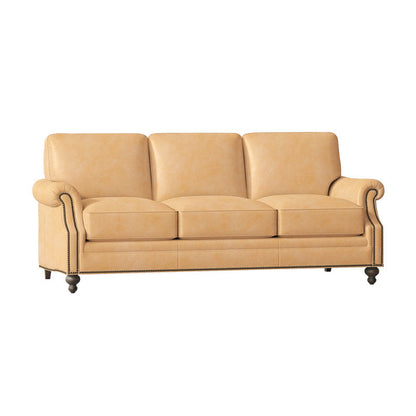 Bradington Young West 82 Genuine Leather Rolled Arm Sofa