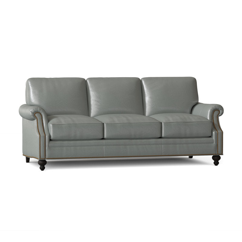Bradington Young West 82 Genuine Leather Rolled Arm Sofa