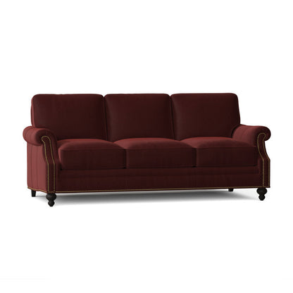 Bradington Young West 82 Genuine Leather Rolled Arm Sofa