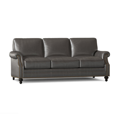 Bradington Young West 82 Genuine Leather Rolled Arm Sofa