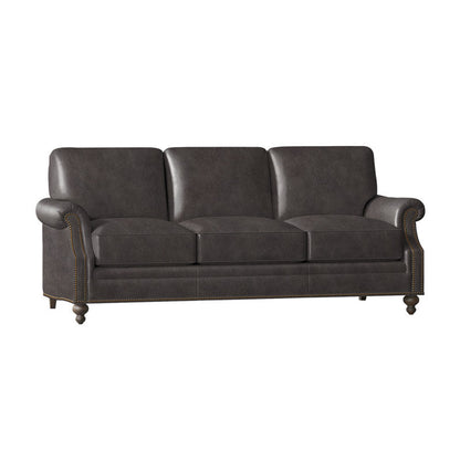 Bradington Young West 82 Genuine Leather Rolled Arm Sofa