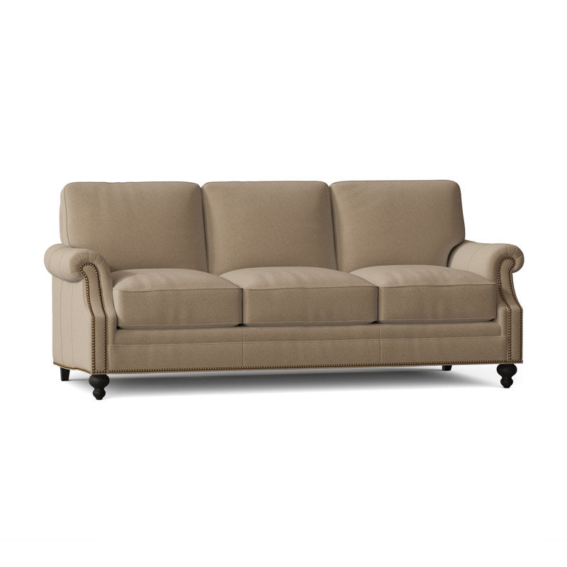 Bradington Young West 82 Genuine Leather Rolled Arm Sofa