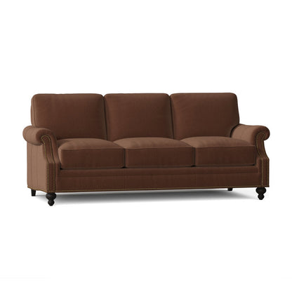 Bradington Young West 82 Genuine Leather Rolled Arm Sofa