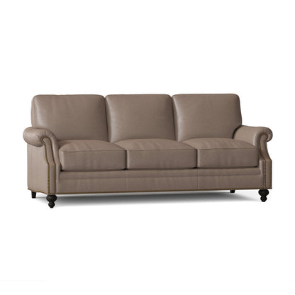Bradington Young West 82 Genuine Leather Rolled Arm Sofa