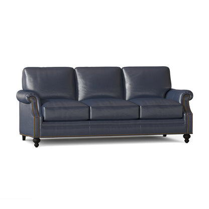Bradington Young West 82 Genuine Leather Rolled Arm Sofa