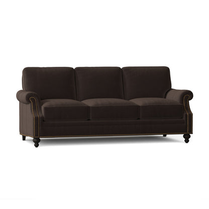 Bradington Young West 82 Genuine Leather Rolled Arm Sofa