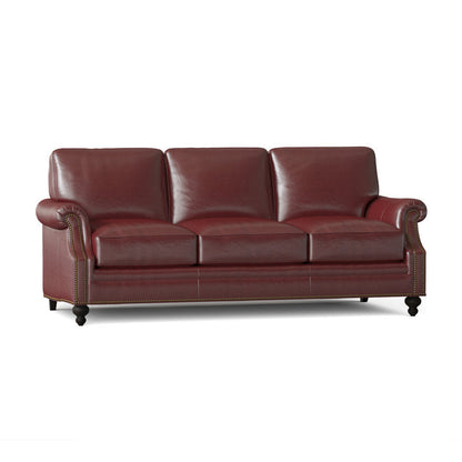 Bradington Young West 82 Genuine Leather Rolled Arm Sofa