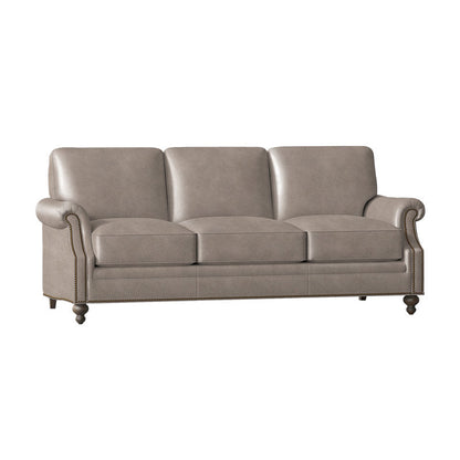 Bradington Young West 82 Genuine Leather Rolled Arm Sofa