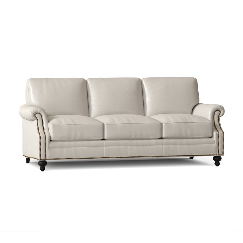 Bradington Young West 82 Genuine Leather Rolled Arm Sofa