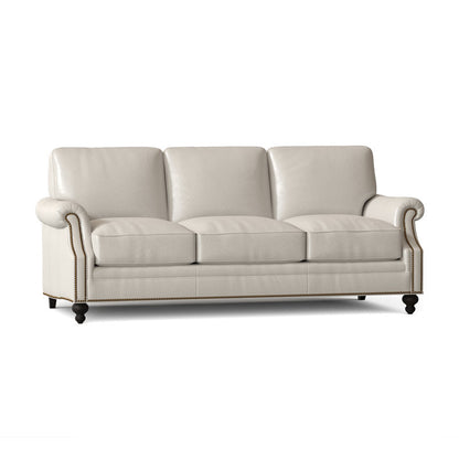 Bradington Young West 82 Genuine Leather Rolled Arm Sofa