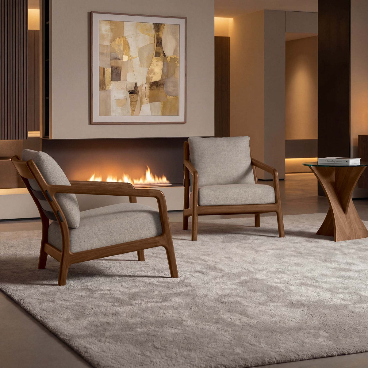 Whitney Lounge Chair with Wood Panel