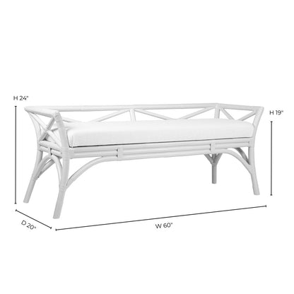 David Francis Furniture Wicker Bench