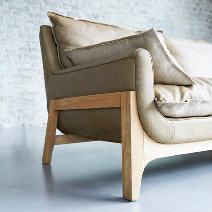 Tikamoon Woodnest Solid Oak And Leather Cheyenne