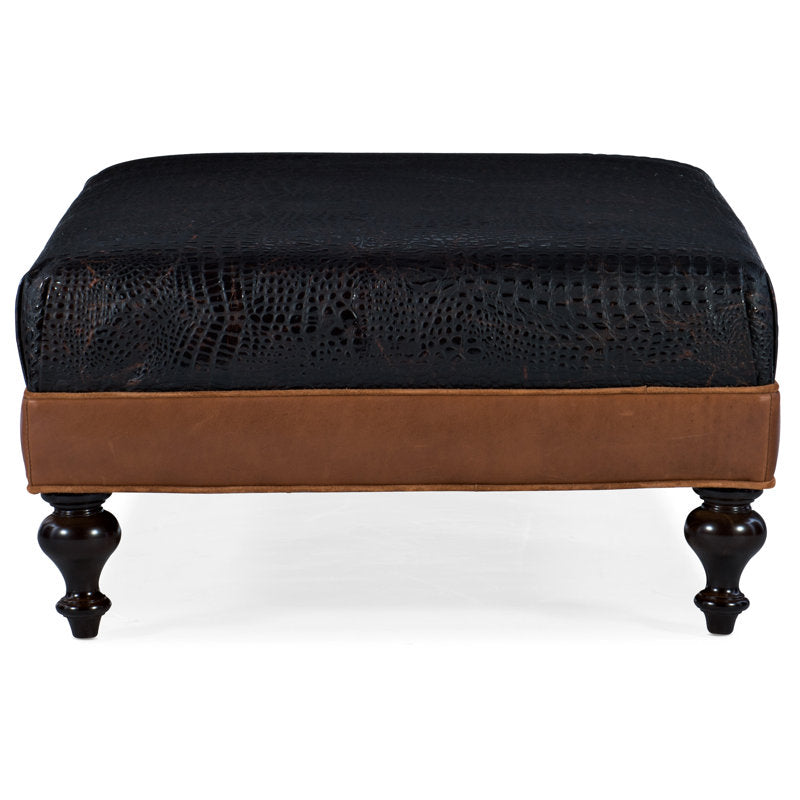 Bradington Young Xl Rects 515 Wide Genuine Leather Rectangle Cocktail Ottoman