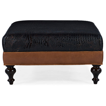 Bradington Young Xl Rects 515 Wide Genuine Leather Rectangle Cocktail Ottoman