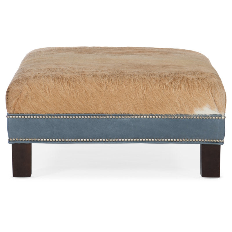 Bradington Young Xl Rects 515 Wide Genuine Leather Rectangle Cocktail Ottoman