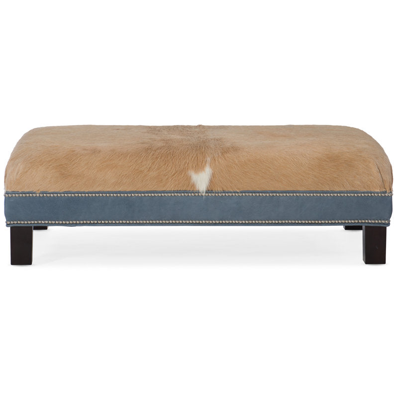 Bradington Young Xl Rects 515 Wide Genuine Leather Rectangle Cocktail Ottoman