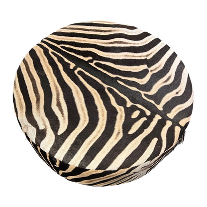 XL Round Zebra Ottoman