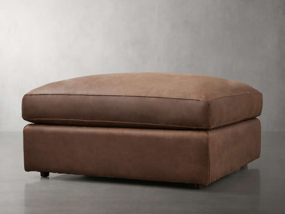 Vernon Leather Ottoman
