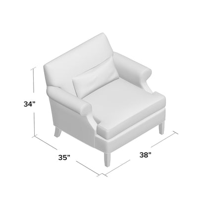 Duralee York 35 Wide Down Cushion Slipcovered Armchair