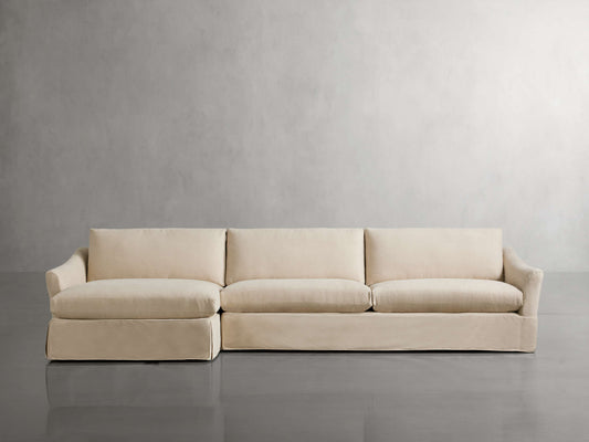 Helena Slipcovered Two Piece Chaise Sectional