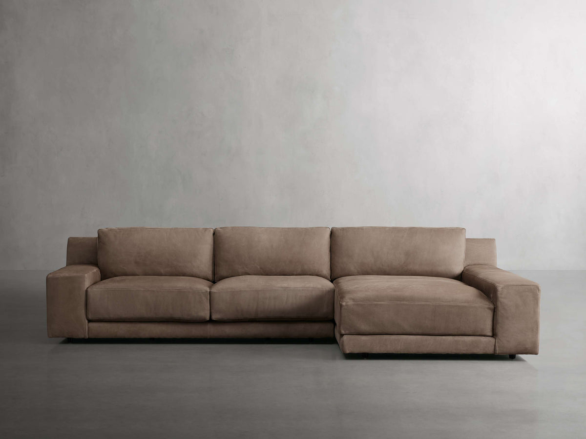 Novoli Nubuck Leather Two-Piece Chaise Sectional